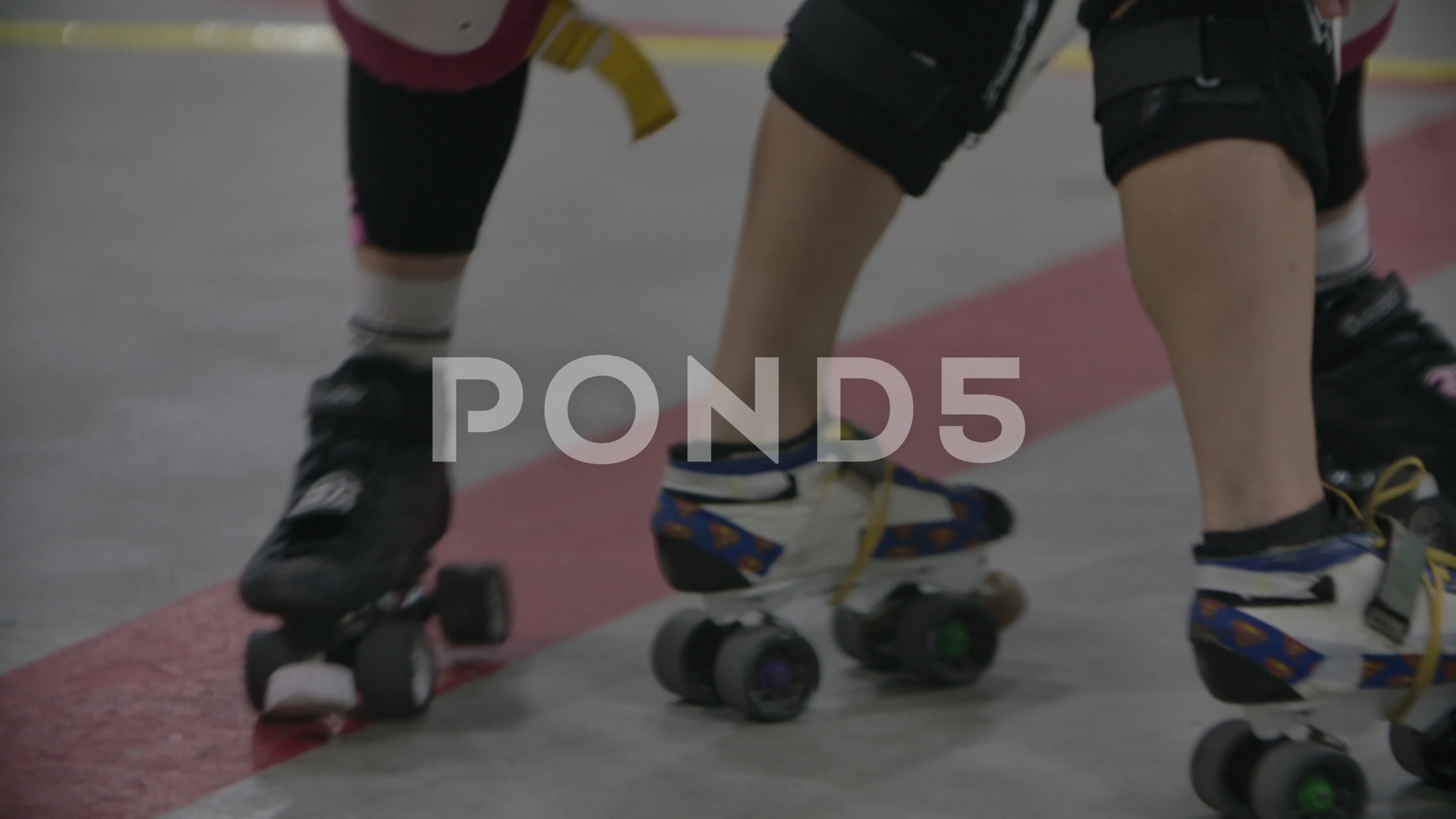 Roller derby girls practicing, Stock Video