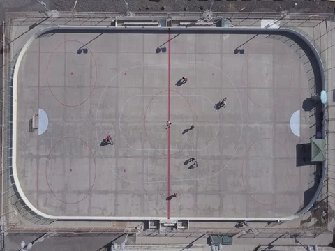 Roller Derby Practice Aerial 4k Stock Footage 76031660
