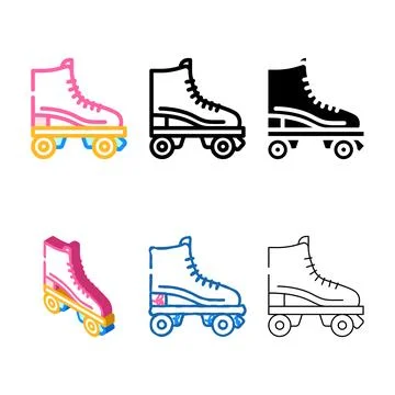 Roller forms skates kid leisure color icon vector Stock Illustration