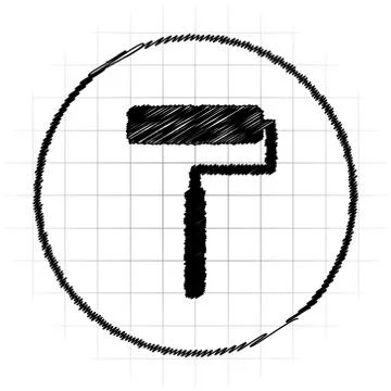 Roller icon. Internet button on white background.. Illustrazione stock