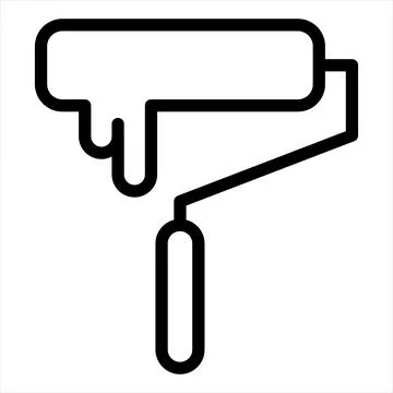 Roller line icon vector illustration isolated on white background Stock Illustration