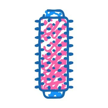 Roller microfiber flat icon doodle illustration Stock Illustration