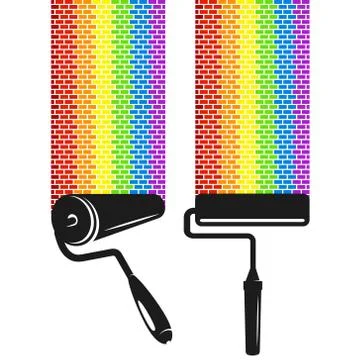 Roller with paint Stock Illustration