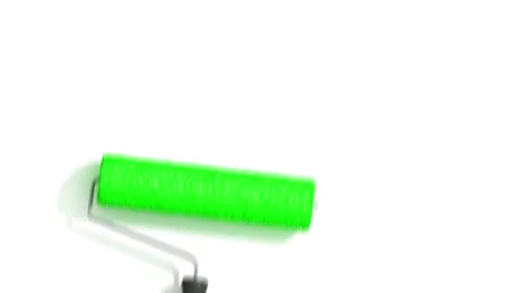 Roller Painting. Isolated. Loop-able. Alpha Channel. HD 1080. Stock Footage 90170494