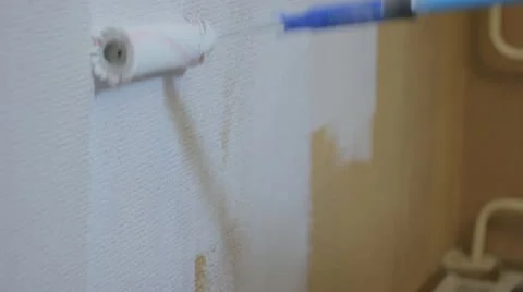 Roller painting wall time lapse Stock Footage 12169490