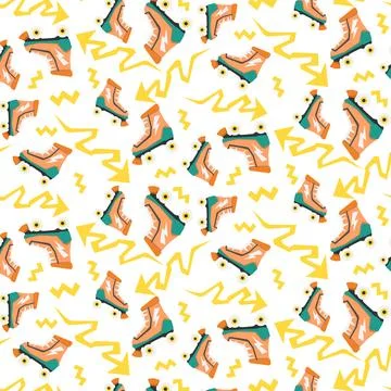 Roller pattern on a white background, bright graphics, flat design, seamles.. Stock Illustration