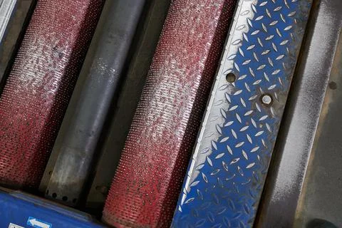 Roller power unit for an in-depth test of the vehicle's braking system at a Stock Photos