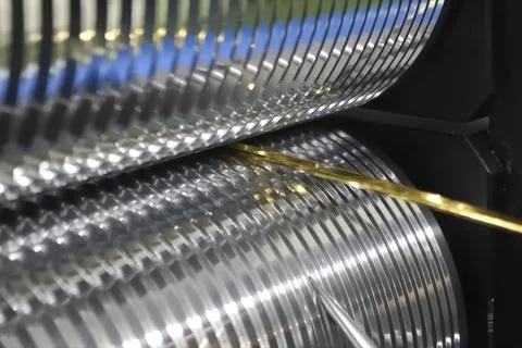 Roller press for, rolling gold ingot into wire Stock Photos