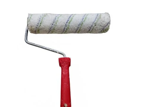 A roller with a red handle isolated on a white background Stock Photos