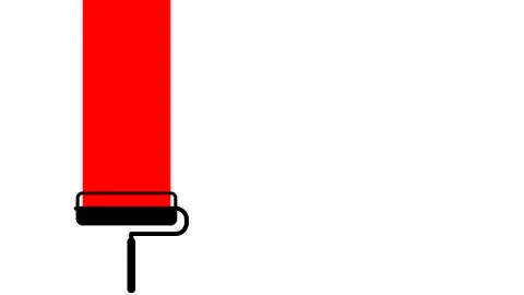 Roller with red paint Stock Illustration