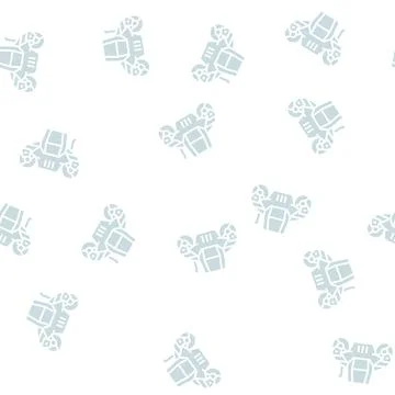 Roller road construction machine glyph seamless pattern Stock Illustration