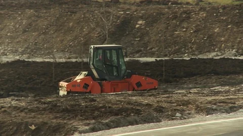Roller on the road Stock Footage