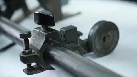 Roller rotation of professional printing machine in the printing house. Stock Footage 98120248