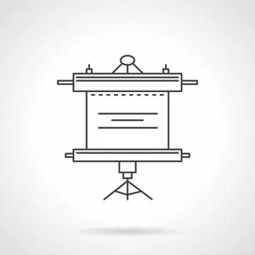 Roller screen vector icon line style Stock Illustration