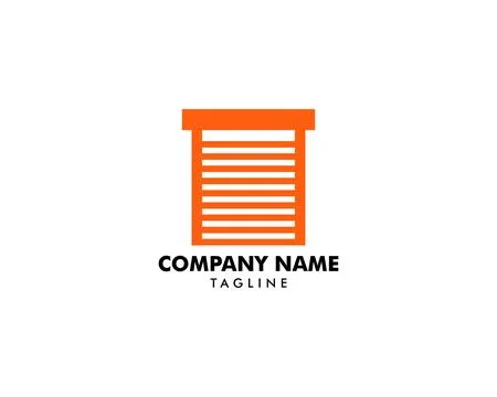 Roller Shutter Door Logo Icon Template Illustration