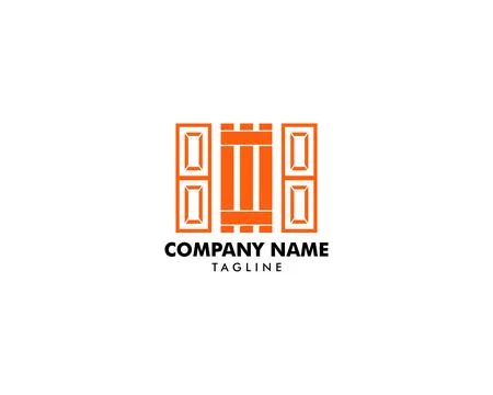 Roller Shutter Door Logo Icon Template Illustration
