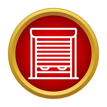 Roller shutter security door closing icon Иллюстрация