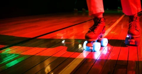 Roller skate Dancing Disco Stock Footage