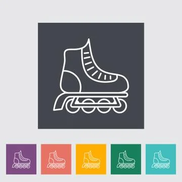 Roller skate flat icon Stock Illustration