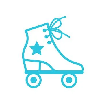 Roller skate icon. Custom design. Retro style. Isolated on white background.. Illustrazione stock
