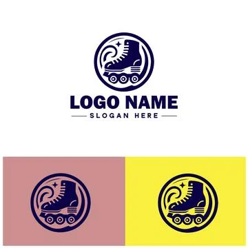 Roller skate icon Rollerblade Inline skate Quad skate flat logo sign symbol.. Stock Illustration