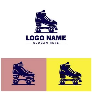 Roller skate icon Rollerblade Inline skate Quad skate flat logo sign symbol.. Stock Illustration