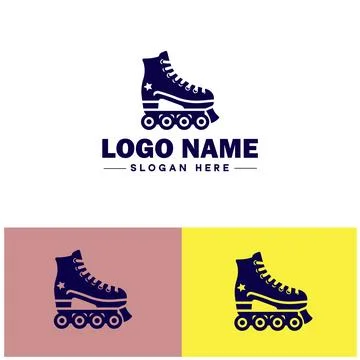 Roller skate icon Rollerblade Inline skate Quad skate flat logo sign symbol.. Stock Illustration