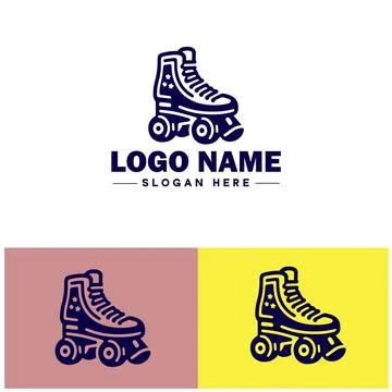 Roller skate icon Rollerblade Inline skate Quad skate flat logo sign symbol.. Stock Illustration