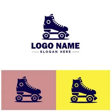 Roller skate icon Rollerblade Inline skate Quad skate flat logo sign symbol.. Stock Illustration