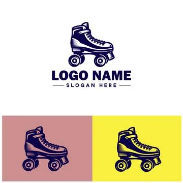 Roller skate icon Rollerblade Inline skate Quad skate flat logo sign symbol.. Stock Illustration