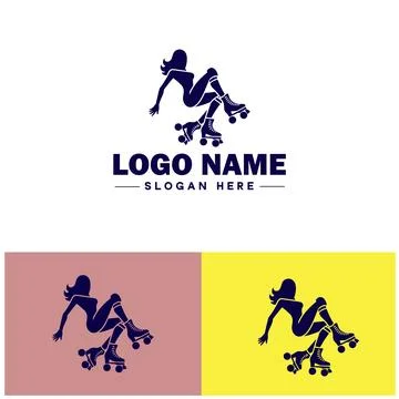 Roller skate icon Rollerblade Inline skate Quad skate flat logo sign symbol.. Stock Illustration