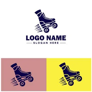 Roller skate icon Rollerblade Inline skate Quad skate flat logo sign symbol.. Stock Illustration