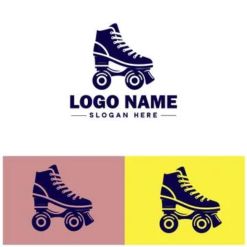 Roller skate icon Rollerblade Inline skate Quad skate flat logo sign symbol.. Stock Illustration