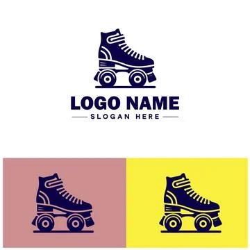 Roller skate icon Rollerblade Inline skate Quad skate flat logo sign symbol.. Stock Illustration