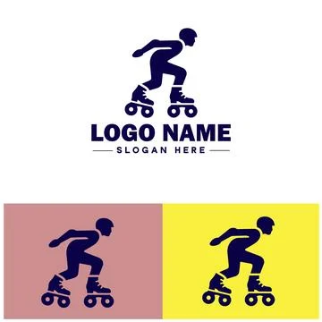 Roller skate icon Rollerblade Inline skate Quad skate flat logo sign symbol.. Stock Illustration