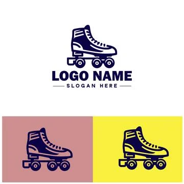 Roller skate icon Rollerblade Inline skate Quad skate flat logo sign symbol.. Stock Illustration