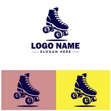 Roller skate icon Rollerblade Inline skate Quad skate flat logo sign symbol.. Stock Illustration