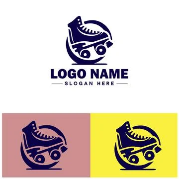 Roller skate icon Rollerblade Inline skate Quad skate flat logo sign symbol.. Stock Illustration