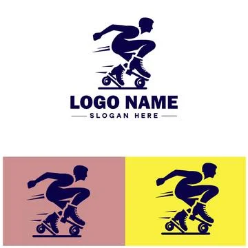 Roller skate icon Rollerblade Inline skate Quad skate flat logo sign symbol.. Stock Illustration