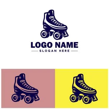 Roller skate icon Rollerblade Inline skate Quad skate flat logo sign symbol.. Stock Illustration