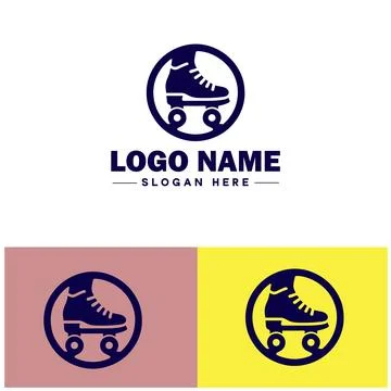Roller skate icon Rollerblade Inline skate Quad skate flat logo sign symbol.. Stock Illustration