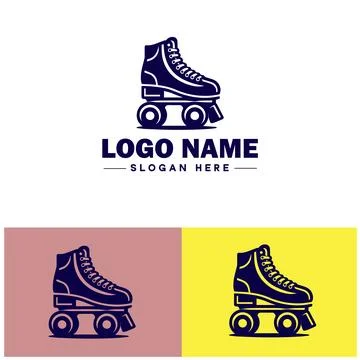 Roller skate icon Rollerblade Inline skate Quad skate flat logo sign symbol.. Stock Illustration
