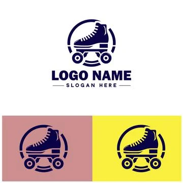 Roller skate icon Rollerblade Inline skate Quad skate flat logo sign symbol.. Stock Illustration