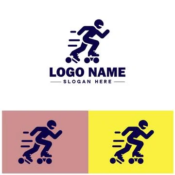 Roller skate icon Rollerblade Inline skate Quad skate flat logo sign symbol.. Stock Illustration