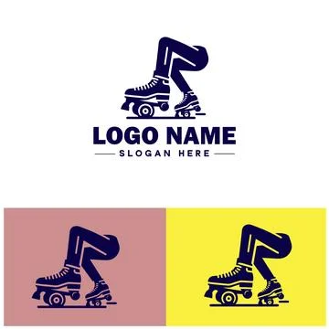 Roller skate icon Rollerblade Inline skate Quad skate flat logo sign symbol.. Stock Illustration