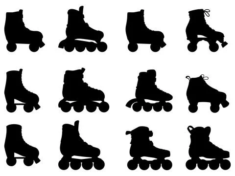 Roller Skate icon set vector illustration logo template for many purpose. Stock Illustration