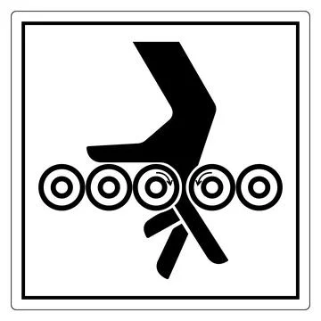Roller Skate Icon in Simple Black and White Design Stock Illustration