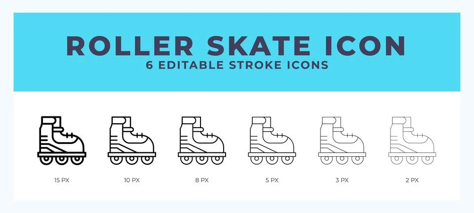 Roller skate icon vector for web. And mobile app. Editable stroke outline ico Stock Illustration