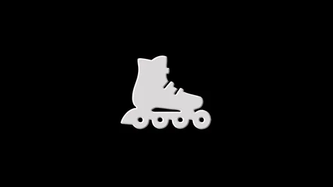 Roller skate logo icon revealing with colorful particle animation Stock Footage 329682124
