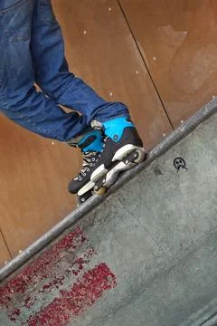 Roller in a skatepark Stock Photos
